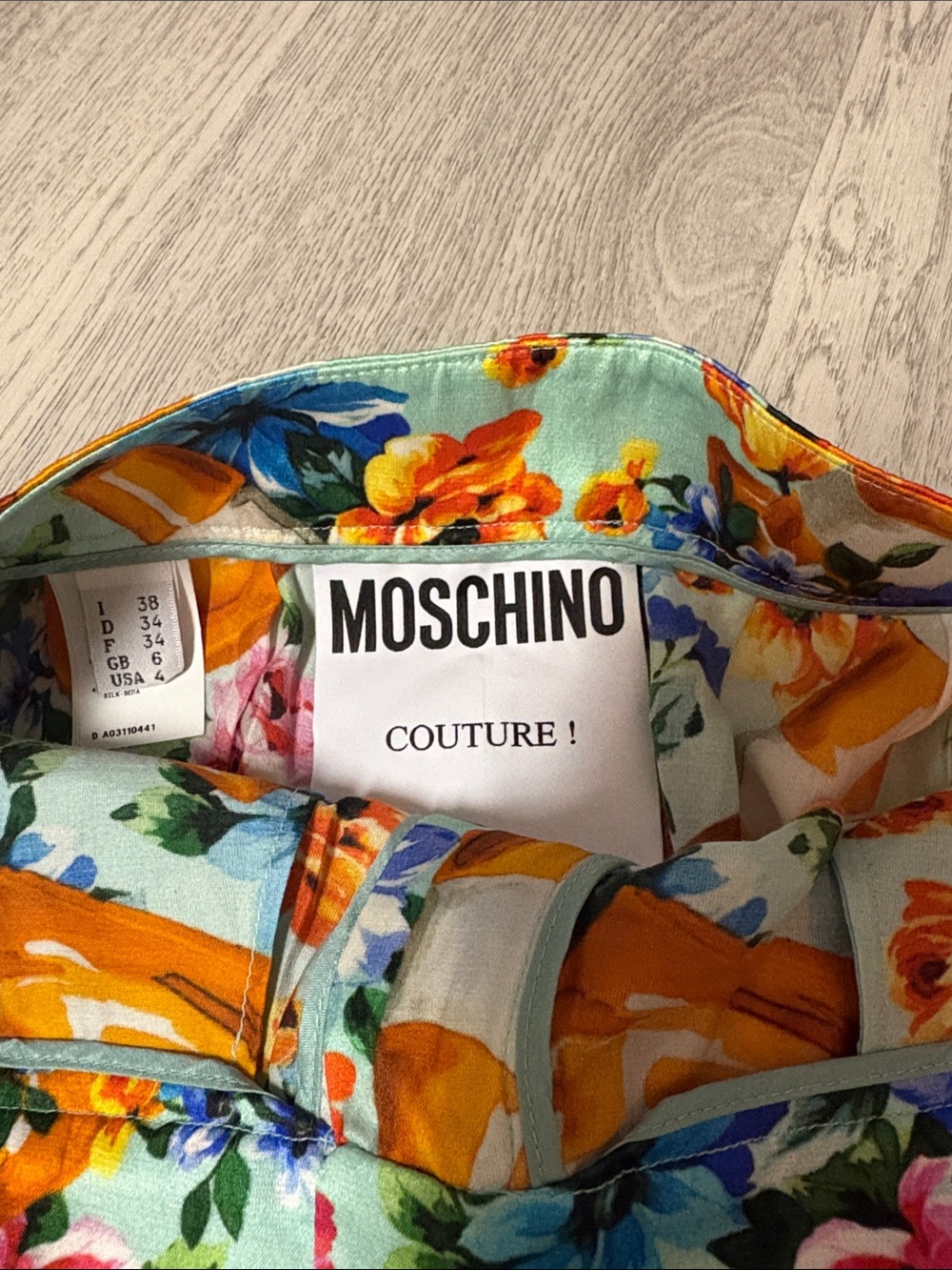 Moschino Floral Cotton Shorts in Mint, Orange & Blue